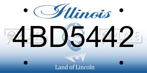 4BD5442 Illinois License Plate