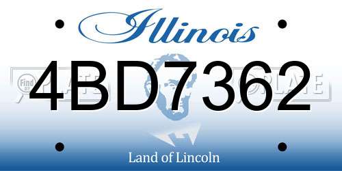 4BD7362 Illinois License Plate