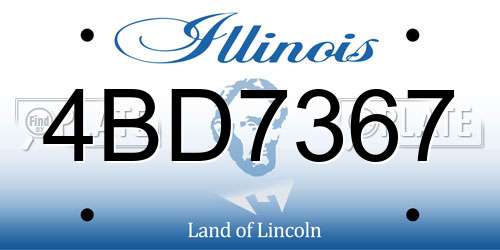 4BD7367 Illinois License Plate