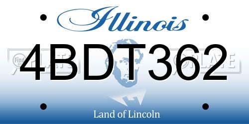 4BDT362 Illinois License Plate