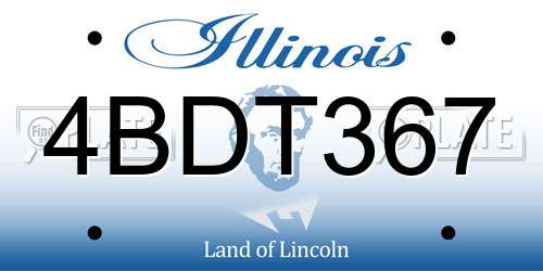 4BDT367 Illinois License Plate