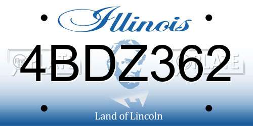 4BDZ362 Illinois License Plate