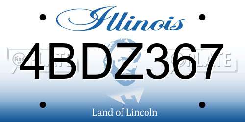 4BDZ367 Illinois License Plate