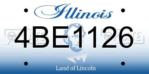 4BE1126 Illinois License Plate