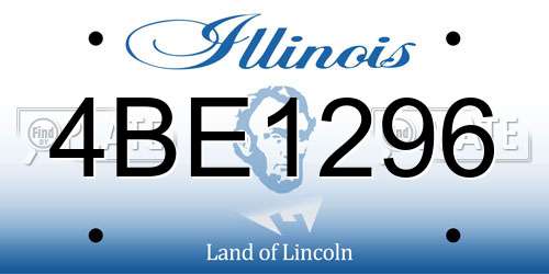 4BE1296 Illinois License Plate