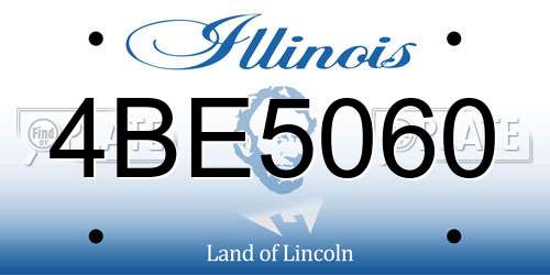 4BE5060 Illinois License Plate