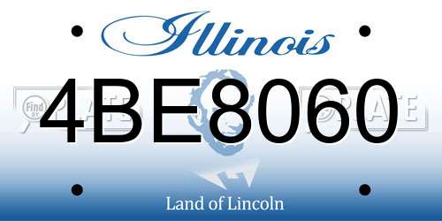 4BE8060 Illinois License Plate