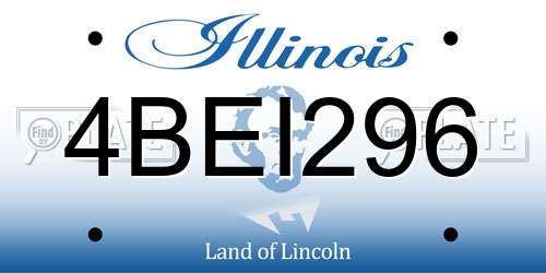 4BEI296 Illinois License Plate