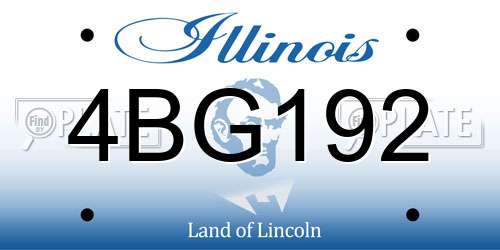 4BG192 Illinois License Plate