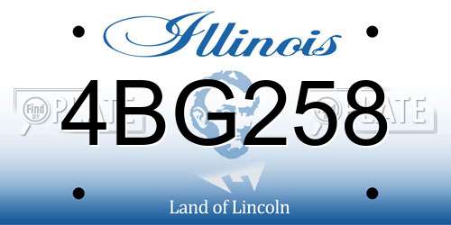 4BG258 Illinois License Plate