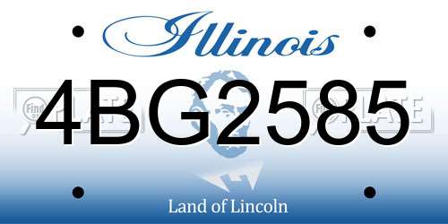 4BG2585 Illinois License Plate