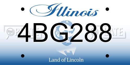 4BG288 Illinois License Plate