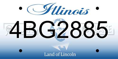 4BG2885 Illinois License Plate