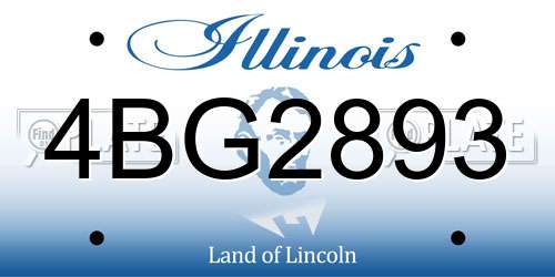 4BG2893 Illinois License Plate