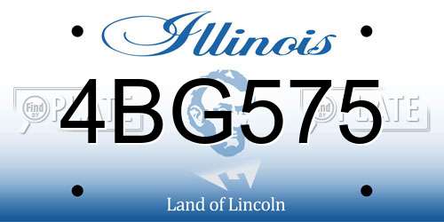 4BG575 Illinois License Plate