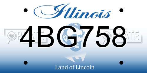 4BG758 Illinois License Plate