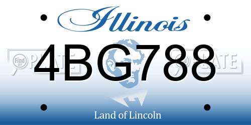 4BG788 Illinois License Plate