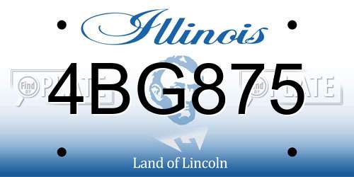 4BG875 Illinois License Plate