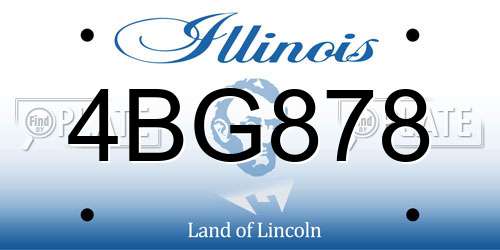 4BG878 Illinois License Plate