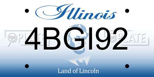 4BGI92 Illinois License Plate