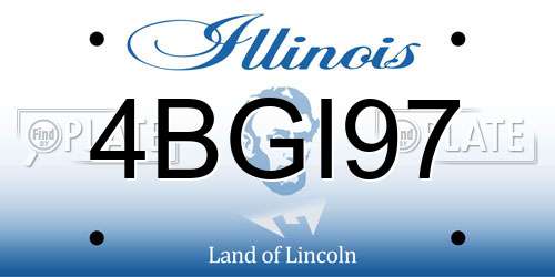 4BGI97 Illinois License Plate