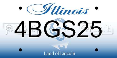4BGS25 Illinois License Plate