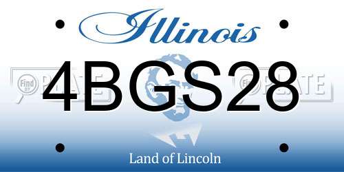 4BGS28 Illinois License Plate