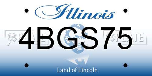 4BGS75 Illinois License Plate
