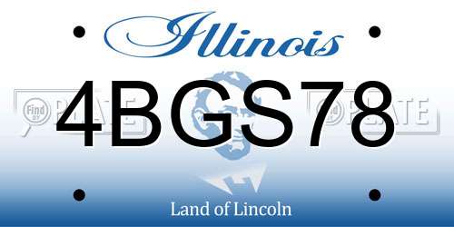 4BGS78 Illinois License Plate