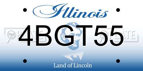 4BGT55 Illinois License Plate