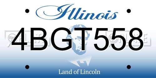 4BGT558 Illinois License Plate