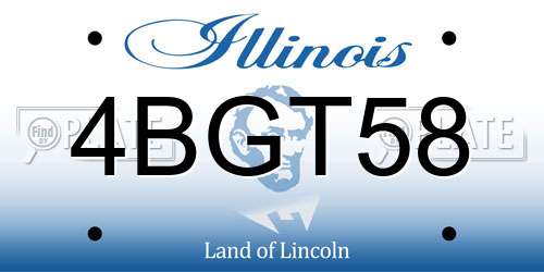 4BGT58 Illinois License Plate