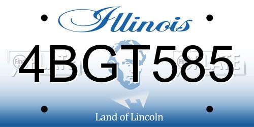 4BGT585 Illinois License Plate
