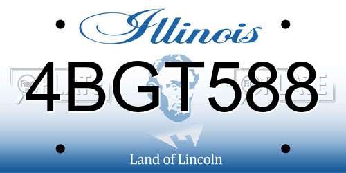 4BGT588 Illinois License Plate
