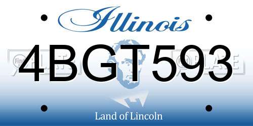 4BGT593 Illinois License Plate