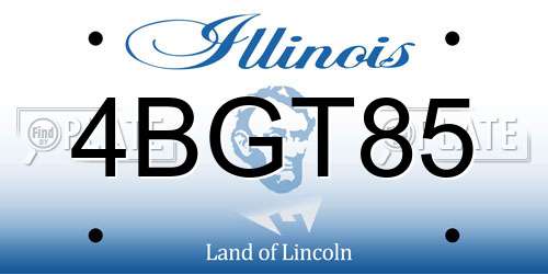4BGT85 Illinois License Plate
