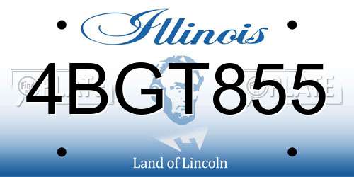 4BGT855 Illinois License Plate