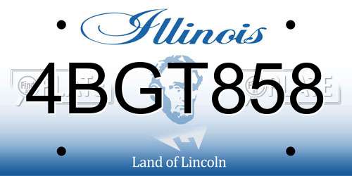 4BGT858 Illinois License Plate