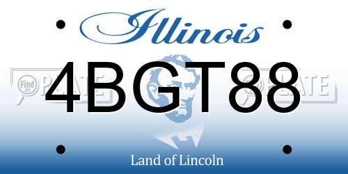 4BGT88 Illinois License Plate