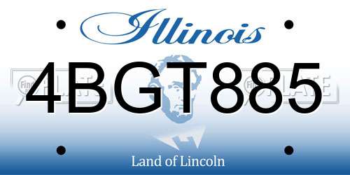 4BGT885 Illinois License Plate