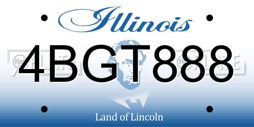 4BGT888 Illinois License Plate