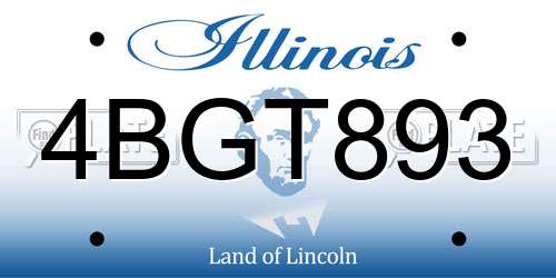 4BGT893 Illinois License Plate