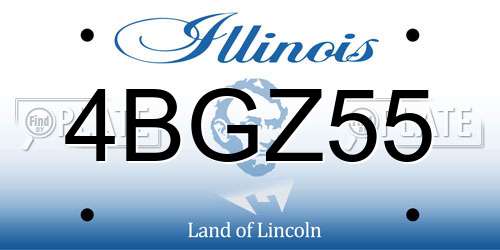 4BGZ55 Illinois License Plate