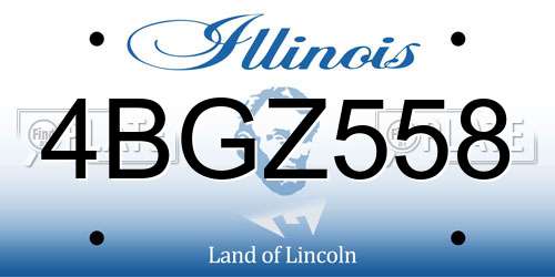 4BGZ558 Illinois License Plate