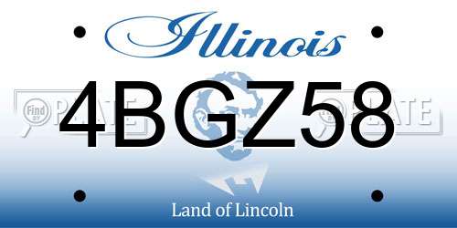 4BGZ58 Illinois License Plate