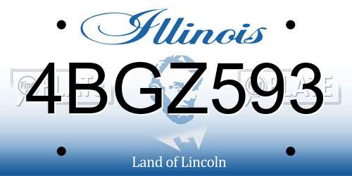 4BGZ593 Illinois License Plate