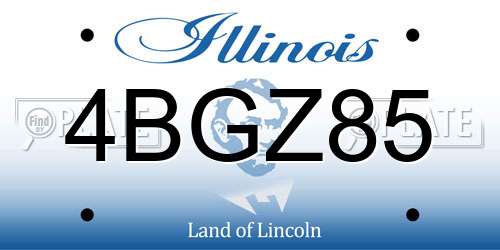 4BGZ85 Illinois License Plate