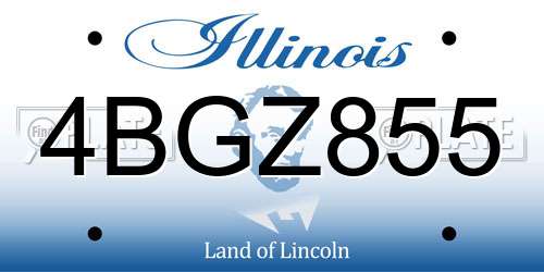 4BGZ855 Illinois License Plate