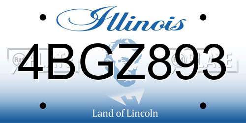 4BGZ893 Illinois License Plate