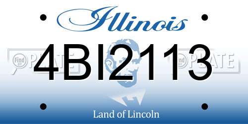 4BI2113 Illinois License Plate